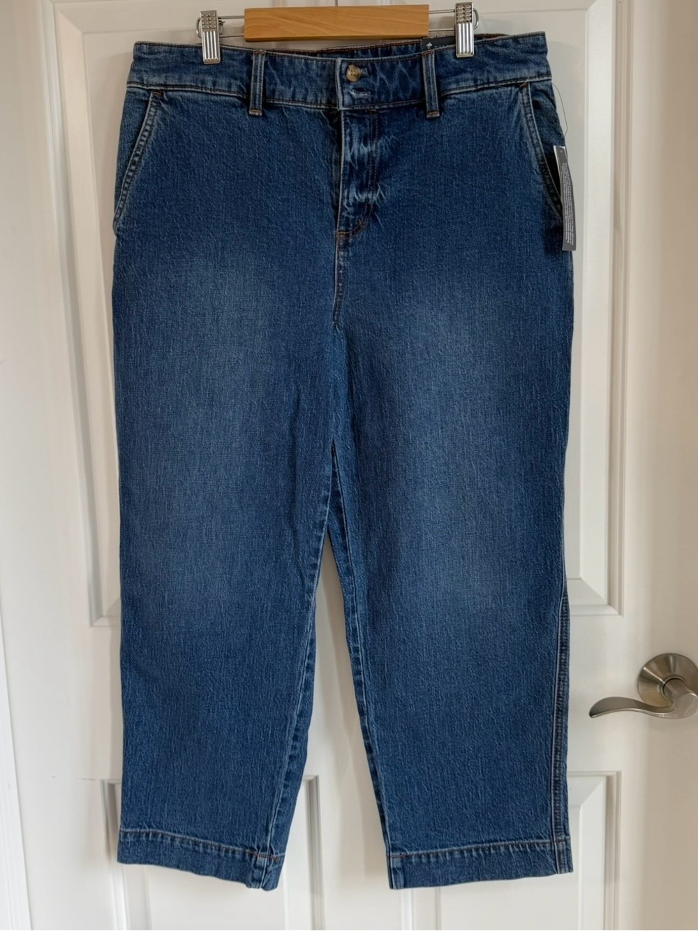 Talbots Dark Blue Cropped Straight-Leg Ankle Jeans 10P NWT